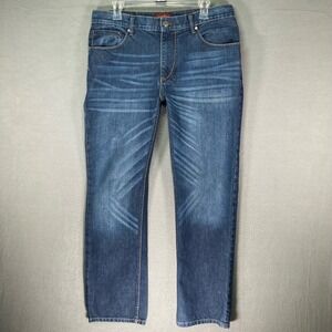Perry Ellis Premium Denim Men's Jeans Size 32x30 Straight Leg Blue Cotton‎
